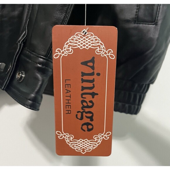 Men’s Vintage Leather Brand Black Lined Jacket Coat NWT XXL Rampant Trailers - Picture 4 of 9